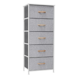 Crestlive Products Vertical Dresser for Bedroom Storage Tower With Steel Frame Wood Top Easy Pull Fabric Bins - 1 of 4
