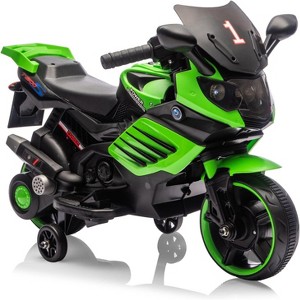 Kids Ride On Motorcycle, 6V Battery Powered Electric Motorcycle, w/Treaded Tires, Horn, Music, Training Wheels, for Kids Toddler Boys Girls 3-6 - 1 of 4