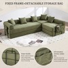 MOONMISS Convertible Corduroy Folding Sofa Bed, with Fixed Frame and Pillow Back Handrail, Folding Memory Foam Bed For Dormitory,Apt - 3 of 4