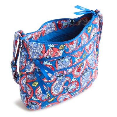 Vera Bradley Women's Disney Lilo and Stitch Cotton Trio Zip Hipster Crossbody Bag Stitch Monstera Paisley — фото 3