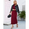Womens Sleeveless Bodycon Dress Evening Elegant Cocktail Party Long Dresses High Neck Split Wedding Guest Formal - 3 of 4