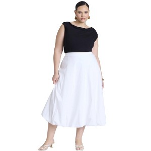 ELOQUII Women's Plus Size Maxi Bubble Skirt - 1 of 4