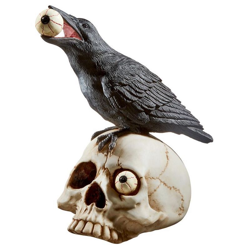 Design Toscano All-Seeing Harbinger of Doom Raven and Skull Statue, 1 of 7