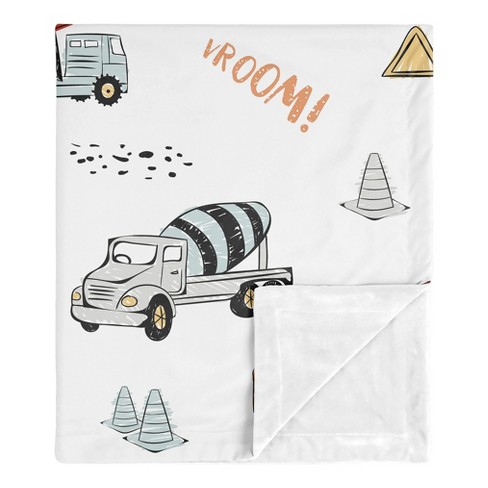 Sweet Jojo Designs Boy Baby Security Blanket Construction Truck Red Blue and Grey - image 1 of 4