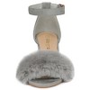 Allegra K Women's Faux Fur Buckle Closure Ankle Strap Block Heels Sandals - 2 of 4