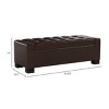 FURNIinspire Ottomans And Benches 51" Storage Ottoman Storage Bench, End of Bed Bench Multifunctional Stool for Entryway, Brown, 50.85"*19.5"*17" - 3 of 4