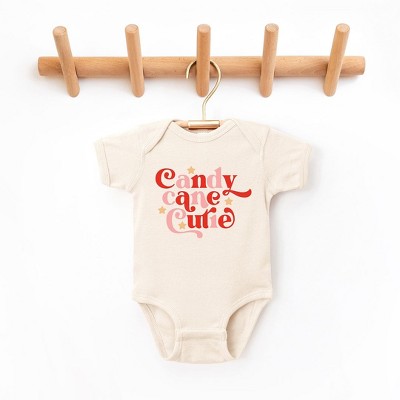 The Juniper Shop Candy Cane Cutie Stars Baby Bodysuit - 24 Month - Natural