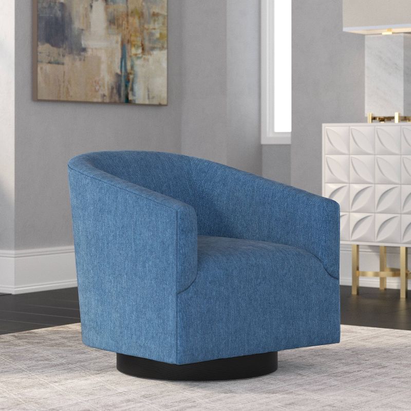 Comfort Pointe Geneva Wood Base Swivel Accent Chair, 3 of 15