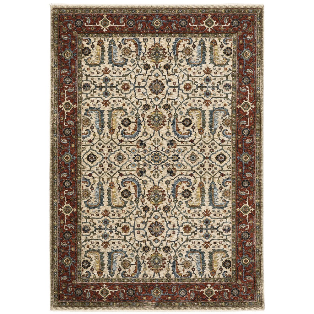 3'3inx5' Arya Bordered Persian Indoor Area Rug Red - Captiv8e Designs