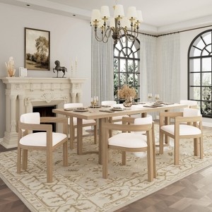 Christopher Knight Home Arkenis 7 Piece Rubberwood Upholstered Dining Set - 1 of 4