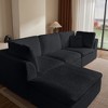 VASIP 110" L-Shaped Convertible Sectional Sofa with Ottoman, 3-Seater Cloud Modular Couch for Living Room,Black - 4 of 4