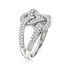 Ross-Simons 0.75 ct. t.w. Diamond Woven Knot Ring in Sterling Silver - 3 of 4