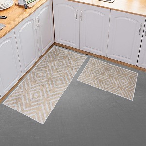 Sussexhome Non Skid Cotton Washable Kitchen Runner Rugs Set of  44 x 24 and 31.5 x 20 inches Throw Rug Set - 1 of 4