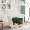 KWPZQEB Mid Century Modern Accent Chair, Pet Friendly Accent Chair w/ Upholstered & Removable Pet Base, 2 in 1 Leisure Armchair for Living Room,White - 4 of 4