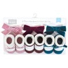 Hudson Baby Infant Girl Headband and Socks Giftset, Burgundy Pink Teal, One Size - 2 of 4
