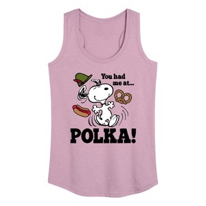 Women's - Peanuts - You Had Me At Polka Graphic Racerback Tank - 1 of 4