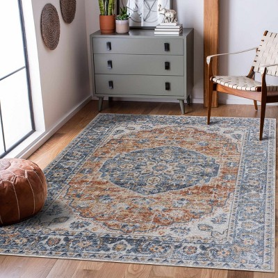 Hauteloom Rust Hiti Washable area rug