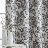 HLC.ME Amalfi Paisley Faux Silk 100% Blackout Thermal Lined Curtain Grommet Panels - Energy Efficient, Noise Reducing - Set of 2 - 4 of 4