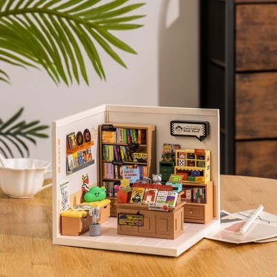 Robotime 3D Puzzles Plastic House Building Set Toy DIY Miniature Dollhouse Playset Gifts for Teens Adults, Multicolor, 6.40"*7.10"*6.00"