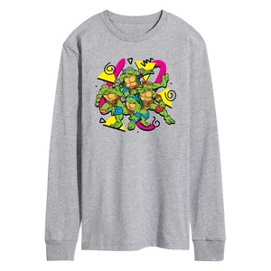 Men's - Teenage Mutant Ninja Turtles - Retro Group Long Sleeve Graphic T-Shirt - 1 of 4
