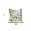 HomeRoots 22" Gold and White Floral Cotton Throw Pillow With Embroidery - 3 of 4
