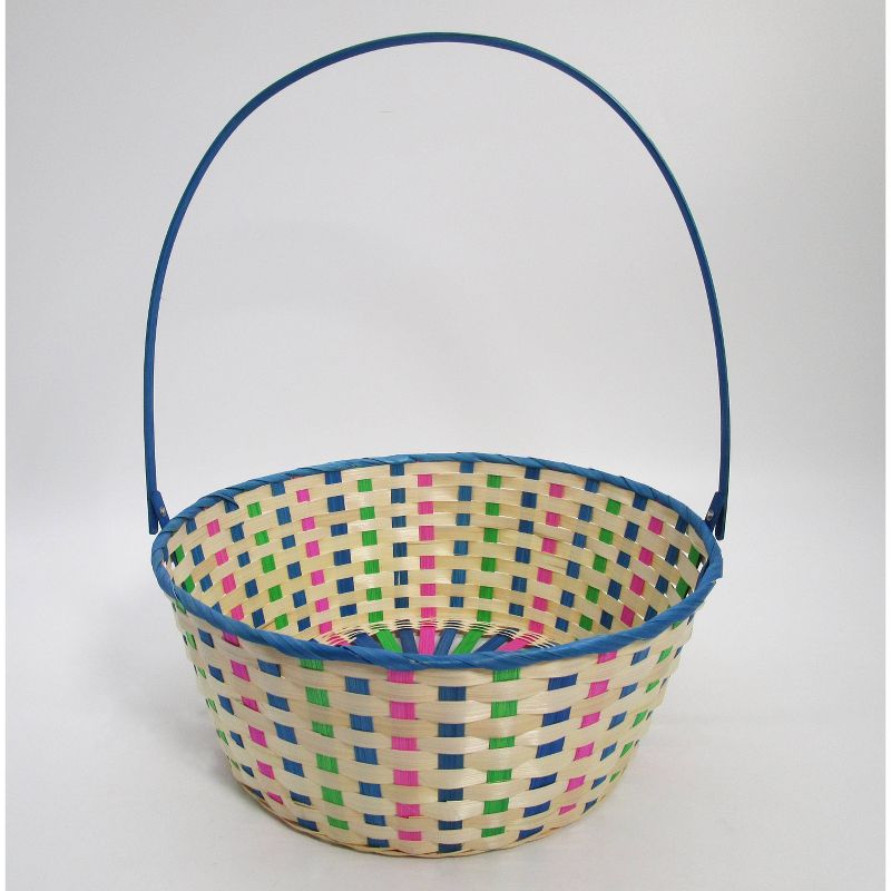 15&#34; Bamboo Easter Basket Cool Colorway Blue with Pink Mix - Spritz&#8482;, 1 of 4