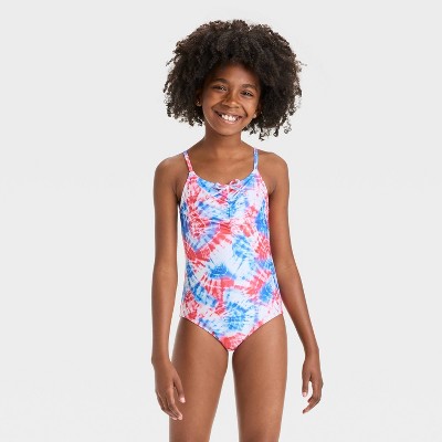 Girls' American Tie-Dye Printed One Piece Swimsuit - Cat & Jack™