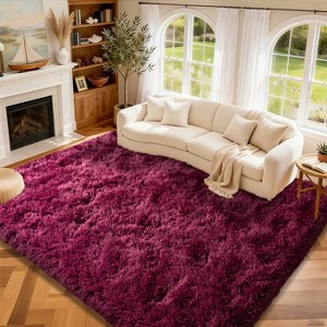 Blush Pink Shag Rug, Ultra Soft 1.7" Thick, Non-Slip, 100% Polyester, Modern Decor for Bedroom - 1 of 4