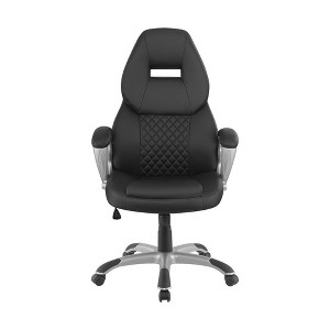 Simple Relax Adjustable Height Leatherette Office Chair in Black - 1 of 4