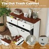 LOVSON Farmhouse-Style Storage Cabinet, Dual-Dump Trash Bin (Fits 20-Gallon Trash Cans) Ideal for Kitchens and Living Rooms - 4 of 4