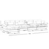 Oversized 166" Velvet Modular L-Shaped Sectional Sofa with Bolstered Armrests and Ottoman, 5-Piece Free combination Sofa - 4 of 4