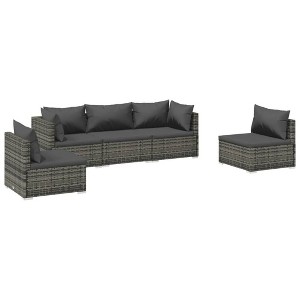 vidaXL Patio Lounge Set Grey, Anthracite - 1 of 4