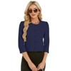 Coolmee Women's 3/4 Sleeve Cropped Coat Lightweight Notch Collar Blazer Jacket Business Casual - 4 of 4