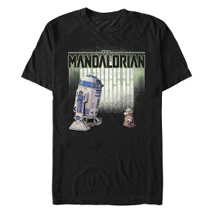 Men's Star Wars: The Mandalorian R2-D2 and Grogu Logo Poster T-Shirt - 1 of 4