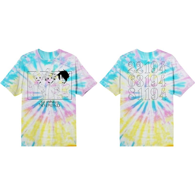 The Promised Neverland Emma Ray Norman Men's Tie-Dye T-Shirt, 1 of 4