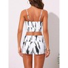 INSPIRE CHIC Women's Tropical Floral Adjustable Spagehetti Straps Drawstring Tops BoyShorts Swimwear Bathing Bikini Sets 2 Pieces - 3 of 4