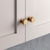 Attop 4pcs Solid Brass Cabinet Knobs Pulls Cabinet Drawer Dresser Gold Knobs Modern Handles(1"x1"),Brushed Brass Finish - 3 of 4