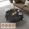 Airsurfer 30" Wood Octagonal Vintage Patchwork Coffee Table with Cross Metal Legs, Farmhouse Style for Living Room - 4 of 4