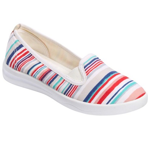 Women's wide width sale canvas slip ons