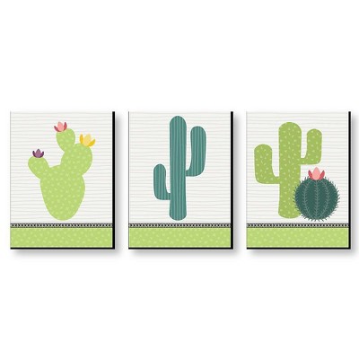 Big Dot of Happiness Prickly Cactus Party - Nursery Wall Art, Kids Room Decor and Fiesta Home Decorations - 7.5 x 10 inches - Set of 3 Prints