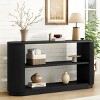 Wood Curved Fluted Storage Console Table,Entryway Display Table with Open Storage Shelf,3-Tier Slim Wood Grain Hallway Sofa Table-Coolbibila - 2 of 4