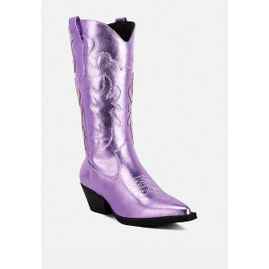 Cowby Metallic Faux Leather Cowboy Boots Women - 1 of 4