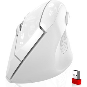 Ergonomic Mouse Wireless,2.4G Optical Cordless Mice with 800/1200/1600 DPI,Vertical Computer Wireless Mouse for Laptop, Mac,PC,White Mouse - 1 of 1
