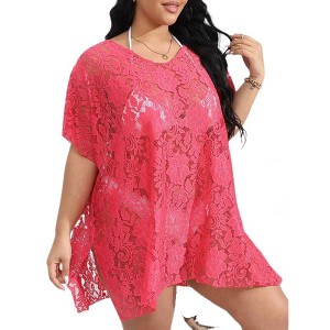Women's Swimsuit Beach Cover Up Lace Bikini Beachwear Plus Size Beach Bikini See Through Swimwear - 1 of 4