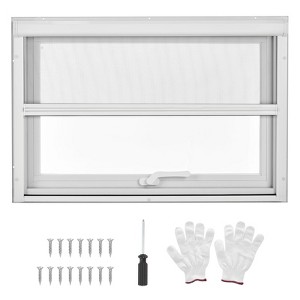 House Window,4 Gear Opening Position Adjustment Roof Window, 5 mm Reinforced Glass Casement Window with Pull Down Magnetic Mesh - 1 of 4