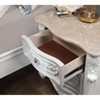Gulches Traditional Pearl White Nightstand Genuine Marble Top, Resin Carvings, Mirror Drawers, Felt-Lined Drawer - 2 of 4