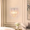 PAKOKULA Modern 1-Light Chrome Finish Crystal Column Wall Sconce with Fabric Shade - 4 of 4