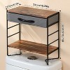 MaseiKar Over The Toilet Storage with Drawer - Rustic Farmhouse 2-Tier Bathroom Organizers and Storage Shelves with Toilet Paper Holder - 2 of 4