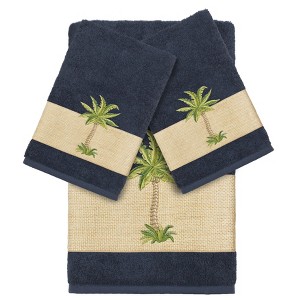 Linum Home Textiles 100% Turkish Cotton COLTON Embellished Towel Set - 1 of 4