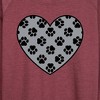 Women's - Instant Message - Paw Fill Heart Lightweight French Terry Wide Neck Long Sleeve Graphic Shirt - 2 of 4